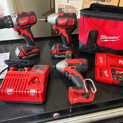 Milwaukee 18V Tools W/ Charger And 2 Batteries + Carry Bag & Accessories 