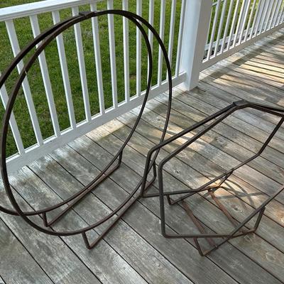 2 Cast Iron Log Holders 