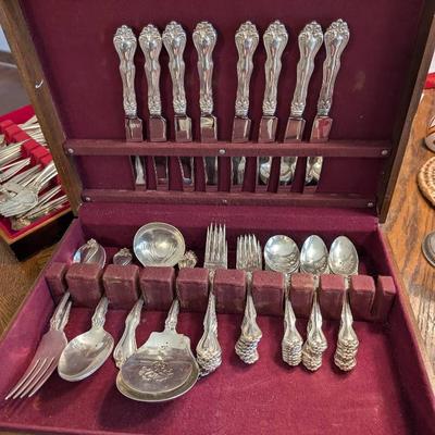 56 Piece Set Of Westmoreland Sterling Silver Flatware 
