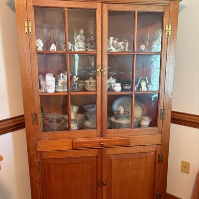 Vintage Hand Crafted Corner Cabinet-Wide