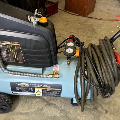 McGraw 8 Gal Oil Free Portable Air Compressor 