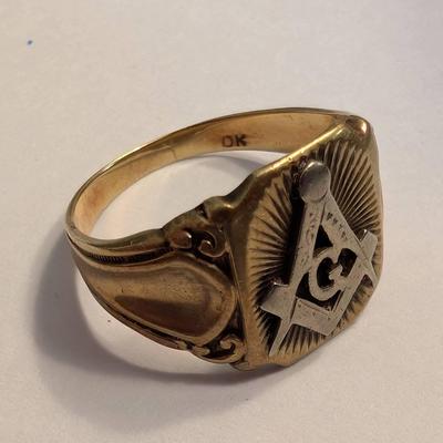 10K Gold Masonic Ring