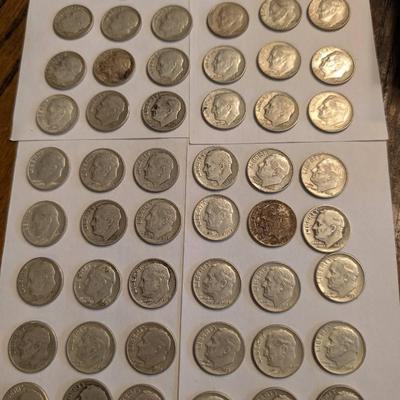 52 Silver Roosevelt & Mercury Dimes