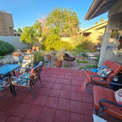 Patio Chairs, Pots and Decor