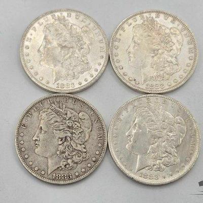 #1316 • (4) 1883 New Orleans Morgan Silver Dollars
