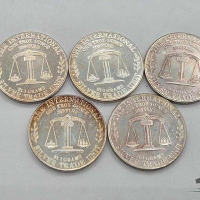 #1142 • (5) .999 1980 USS Constitution Coins, 1oz
