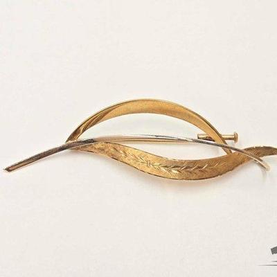 #402 • 18k Gold Leaf Style Pin, 7g
