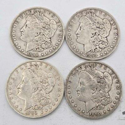Sale Photo Thumbnail #221: #1334 • (5) 1890 New Orleans Morgan Silver Dollars
