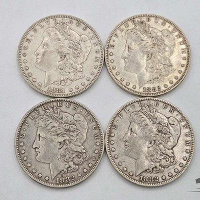 #1314 • (4) New Orleans Morgan Silver Dollars

