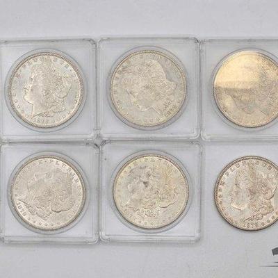 #1380 • (6) 1878 S Mint Morgan Silver Dollars
