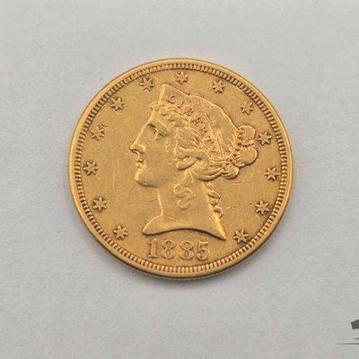 #1018 • 1885 $5 Liberty Head Gold Coin, 0.30oz
