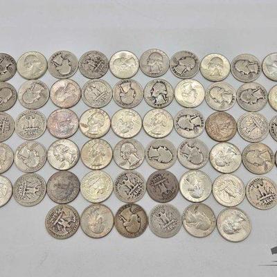 #1538 • Pre 1964 90% Silver Washington Quarters, 343g

