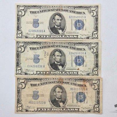 #1234 • (3) 1934 $10 Silver Certificates
