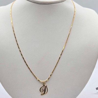 #546 • 14k Gold and Diamond Necklace, 4.1g
