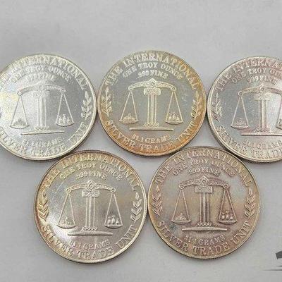 #1128 • (5) .999 1980 USS Constitution Coins, 1oz
