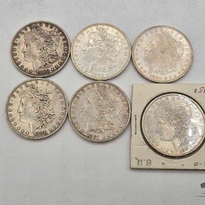 #1350 • (6) Philadelphia Morgan Silver Dollars
