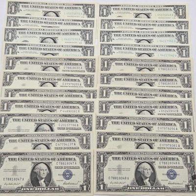 #1248 • (22) $1 Bills & Silver Certificates
