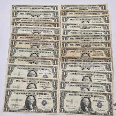 #1244 • (25) $1 Silver Certificates
