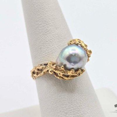 #542 • 14k Gold and Pearl Ring, 4.3g
