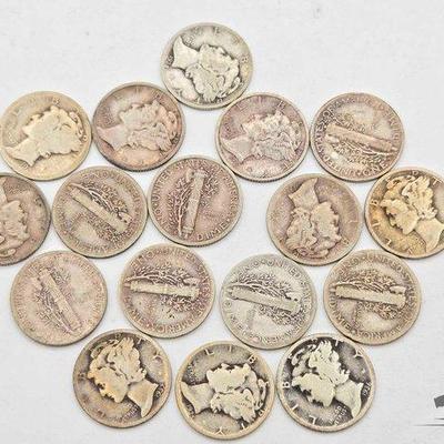 #1560 • (17) Pre 1964 Mercury Dimes
