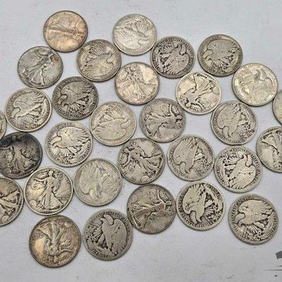 #1518 • (30) Liberty Walking Half Dollars, 364g
