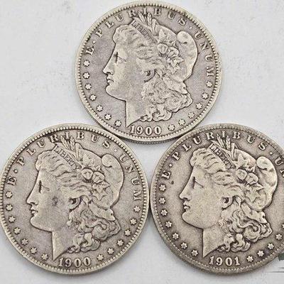 #1342 • (3) New Orleans Morgan Silver Dollars
