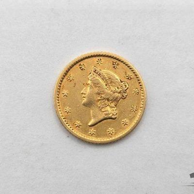 #1032 • 1853 $1 Liberty Head Gold Coin, 0.06oz
