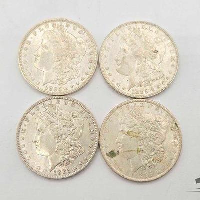 #1322 • (4) 1885 New Orleans Morgan Silver Dollars
