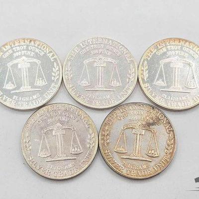 #1140 • (5) .999 1980 USS Constitution Coins, 1oz
