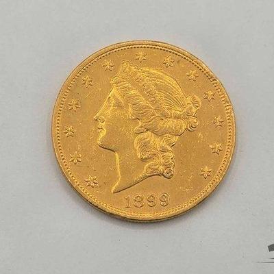 #1000 • 1899 $20 Double Eagle Gold Coin, 1.18oz
