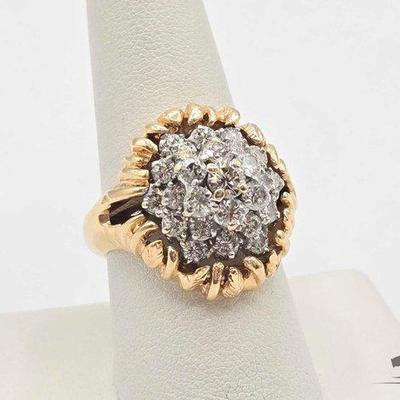 #502 • Platinum & Diamond Ring with 14k Gold Ring Garter , 15.7g

