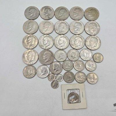 #1708 • Dollar Coins, Half Dollar Coins, Quarters & Dimes
