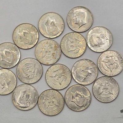 #1654 • (16) Kennedy Half Dollars, 183.9g

