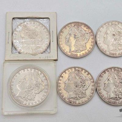 #1364 • (6) 1882-1892 P Mint Morgan Silver Dollars
