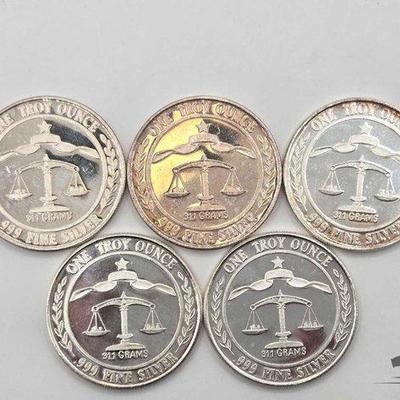 #1108 • (5) .999 1983 Parliament Shield Coins, 1oz
