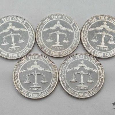 #1120 • (5) .999 1983 Parliament Shield Coins, 1oz
