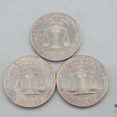 #1156 • (3) .999 1980 USS Constitution Coins, 1oz
