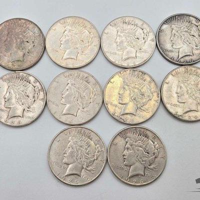 #1411 • (10) 1924 & 1926 S Mint Silver Peace Dollars

