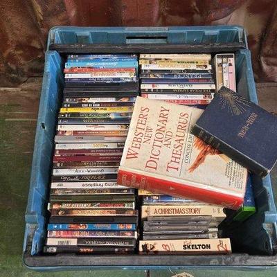 #6900 • Tote of Movie DVD's and (2) Books
