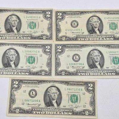 #1240 • (5) 1976 $2 Bills
