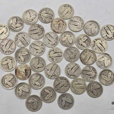 Sale Photo Thumbnail #280: #1537 • Standing Liberty Quarters 90% Silver, 222g
