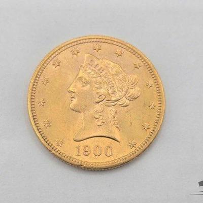 #1012 • 1900 $10 Liberty Head Gold Coin, 0.59oz
