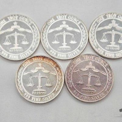 #1118 • (5) .999 1983 Parliament Shield Coins, 1oz
