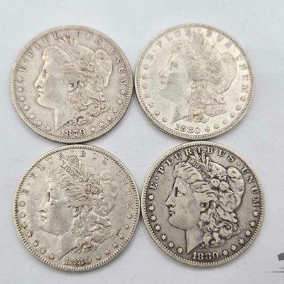 #1310 • (4) New Orleans Morgan Silver Dollars
