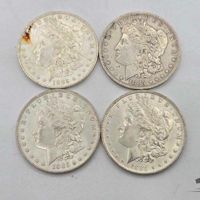 #1324 • (4) 1885 New Orleans Morgan Silver Dollars
