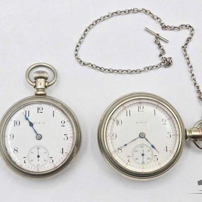 Sale Photo Thumbnail #99: #908 • (2) Elgin Pocket Watches
