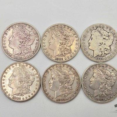 #1384 • (6) San Francisco Morgan Silver Dollars
