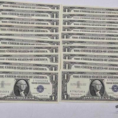 #1254 • (22) $1 Silver Certificates
