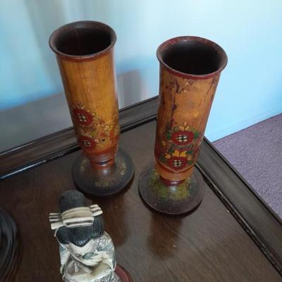 Wood vases made in the Soviet Union