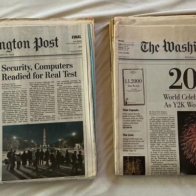 2 Washington Post Millenium Newspapers: Dec. 31, 1999 & Jan. 1, 2000